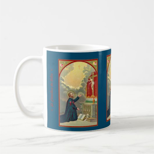 Camillus Praying Before a Crucifix (M 020) Kaffeetasse (Links)