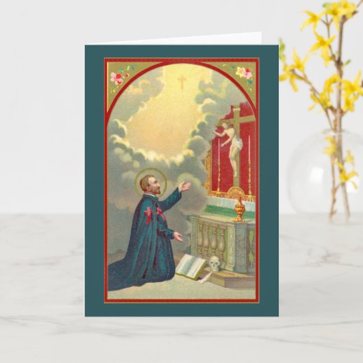 Camillus Praying Before a Crucifix (M 020) Karte (Gelbe Blume)
