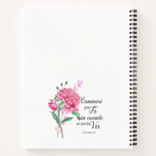 caminare pare fe fe spanies bible verse notizblock (Rückseite)