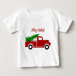 Caminhão do Natal com Pinheiro Rustico Bauernhof B Baby T-shirt