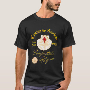 Camino De Santiago Anno Domini 2023 Muschel Front  T-Shirt