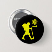 Camino De Santiago De Compostela Spanien Pilger Wa Button (Vorne & Hinten)