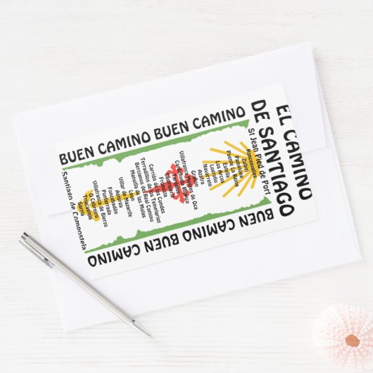 Camino de Santiago Der Weg von st James 0314 Rechteckiger Aufkleber (Umschlag)