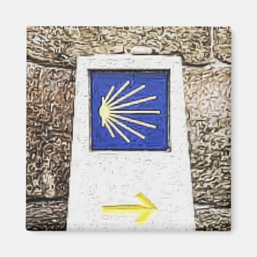 Camino de santiago Direction Sign Magnet (Vorne)