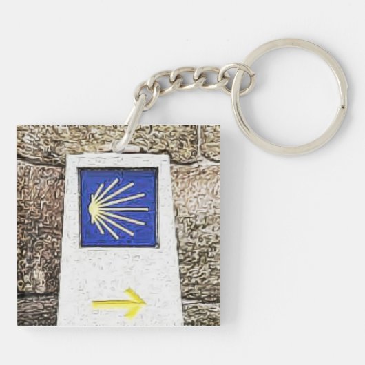Camino de santiago Direction Sign Schlüsselanhänger (Rückseite)