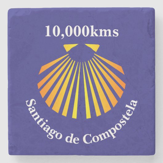 Camino de Santiago Entfernungskennzeichen Steinuntersetzer (Vorderseite)
