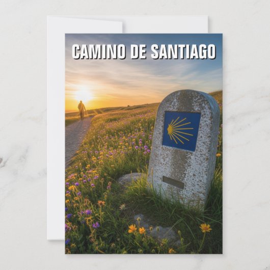 Camino de Santiago Hiker Sunset Feiertagskarte (Vorderseite)