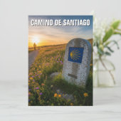 Camino de Santiago Hiker Sunset Feiertagskarte (Stehend Vorderseite)