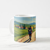 Camino de Santiago Hiker Sunset Kaffeetasse (Vorderseite Links)