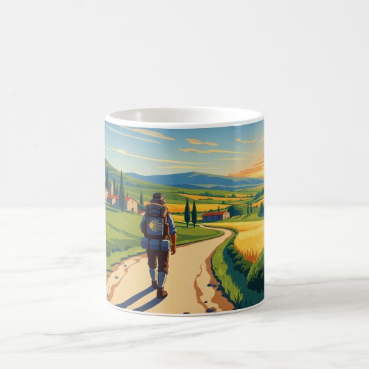 Camino de Santiago Hiker Sunset Kaffeetasse (Mittel)