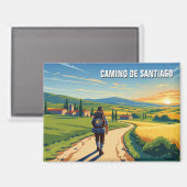 Camino de Santiago Hiker Sunset Magnet (Vorderseite/Rückseite)