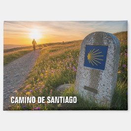 Camino de Santiago Hiker Sunset Magnet