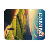 Camino de Santiago Hiker Wandern Sunset Magnet (Horizontal)