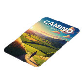 Camino de Santiago Hiker Wandern Sunset Magnet (Linke Seite)