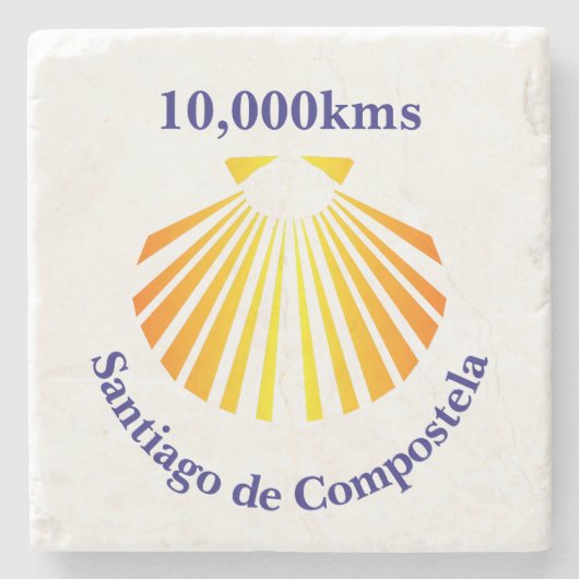Camino de Santiago Logo Steinuntersetzer (Vorderseite)