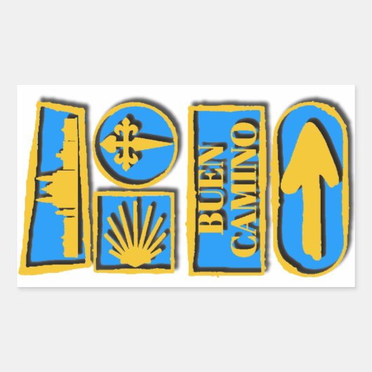 Camino de Santiago Rechteckiger Aufkleber (Vorderseite)
