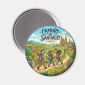 Camino de Santiago Spanien Magnet (Vorderseite/Rückseite)