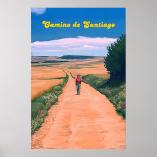 Camino De Santiago Spanien Reiseplakat Poster