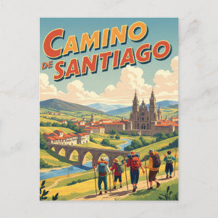 Camino de Santiago-Wanderer Wandern Postkarte