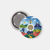 Camino de Santiago Wandern Magnet (Vorderseite/Rückseite)