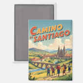 Camino de Santiago Wandern Magnet (Vorderseite/Rückseite)