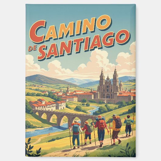 Camino de Santiago Wandern Magnet (Vorderseite)