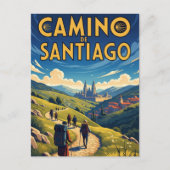 Camino de Santiago Wandern Postkarte (Vorderseite)