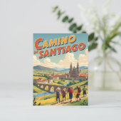 Camino de Santiago Wandern Postkarte (Stehend Vorderseite)