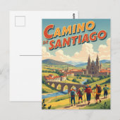 Camino de Santiago Wandern Postkarte (Vorne/Hinten)