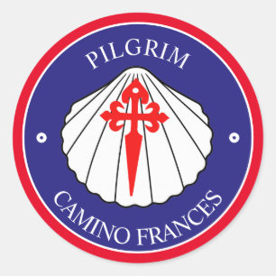 Camino Frances St James Kreuz Muschel Runder Aufkleber