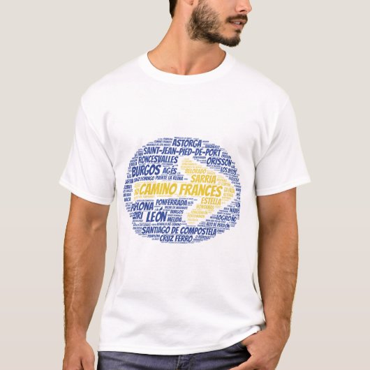 Camino Frances Word Art T-Shirt (Vorderseite)