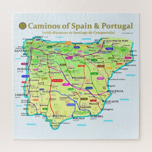 Camino Map Jigsaw Puzzle (Vertikal)