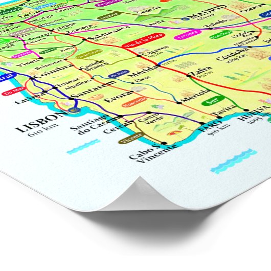 Camino Map Poster (Ecke)