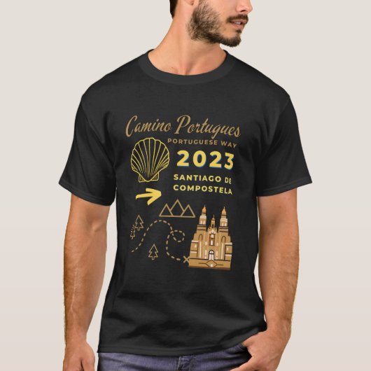 Camino Portugues Portugiesisch Way 2023 Santiago D T-Shirt (Vorderseite)