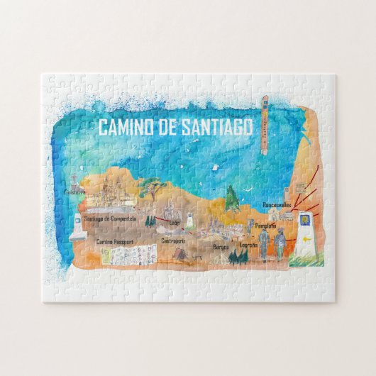 Camino Santiago St Jacques James Travel Poster Puzzle (Horizontal)
