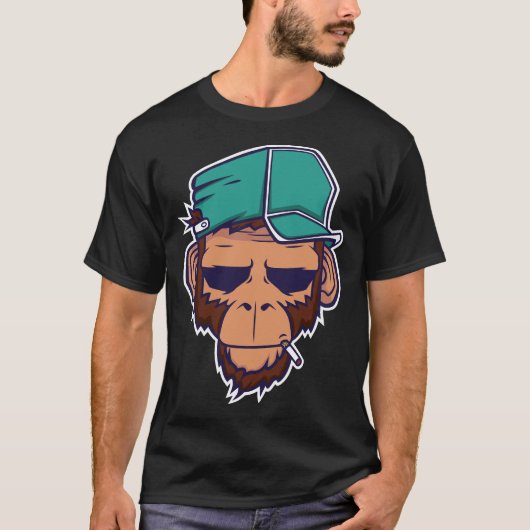 Camioner mono with a cap and tobacco T-Shirt (Vorderseite)