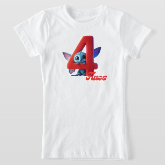 Camisa básica para niña cumpleaños 4 años T-Shirt (Ablage )