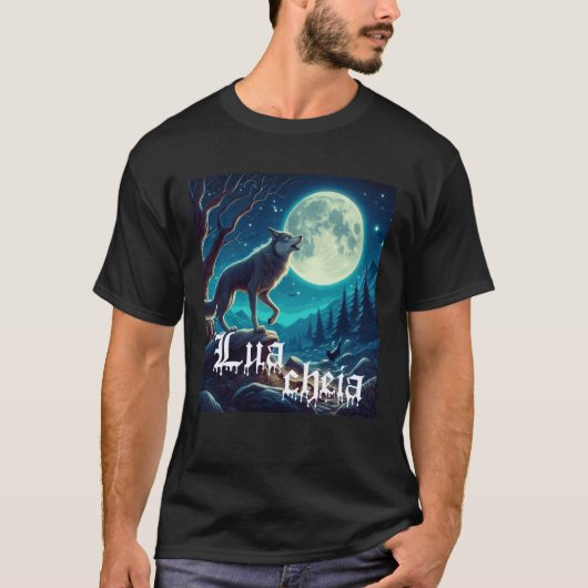 camisa preta estampa lua cheia T-Shirt (Vorderseite)