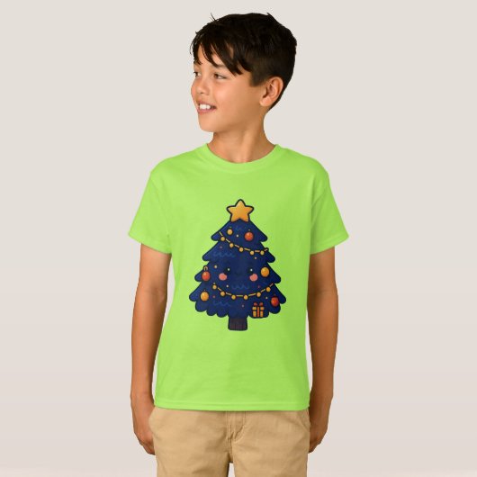 Camisa(T-shirt)Infantil Árvore De Natal Azulzinha T-Shirt (Vorne ganz)