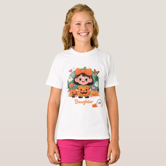 Camiseta Adorable de Fantasmas y Calabazas para Ni T-Shirt (Vorne ganz)