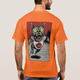 Camiseta Adulto Zombie Runner Cat - Back T-Shirt