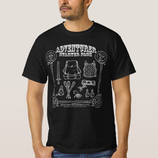 Camiseta Adventurer Starter Pack Preta T-Shirt (Vorderseite)