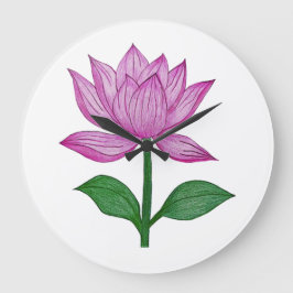 Camiseta básia mujer, con flor rosada große wanduhr
