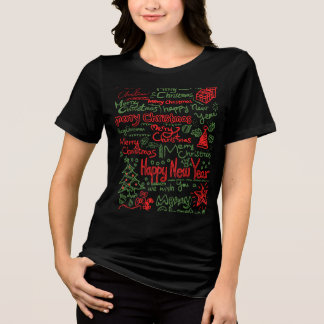 Camiseta blusa feminina de Natal  Tri-Blend Shirt