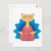 Camiseta Buddha cat meditating - Guru cat - Namast Postkarte (Vorne/Hinten)