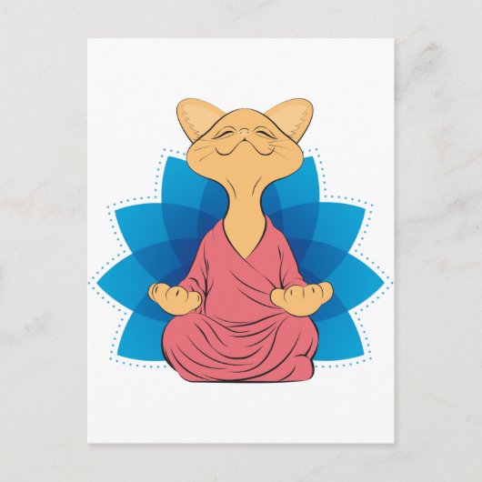 Camiseta Buddha cat meditating - Guru cat - Namast Postkarte (Vorderseite)