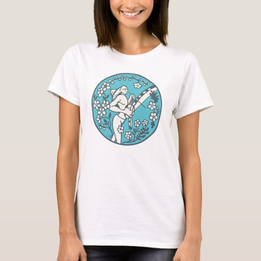 Camiseta Capoeira Feminina: Tocador de Berimbau T-Shirt (Vorderseite)
