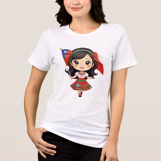 Camiseta chibi Estampado divertido Moda casual Art Tri-Blend Shirt (Vorderseite)