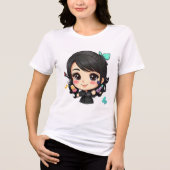 Camiseta chibi Estampado divertido Moda casual Art Tri-Blend Shirt (Vorderseite)