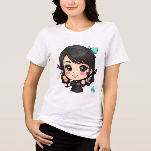 Camiseta chibi Estampado divertido Moda casual Art Tri-Blend Shirt (Vorderseite)